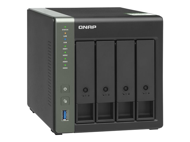 QNAP 4-Bay NAS Annapurna Labs AL214 Quad core 1.7GHz 2GB DDR3L SODIMM RAM max 8GB SATA 6Gb/s 1x 10GbE SFP+ LAN 2x GbE LAN