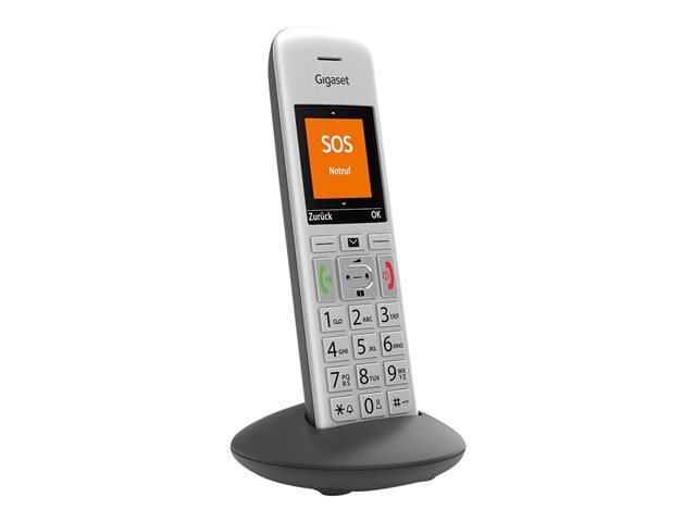 GIGASET E390HX silber/ schwarz 5,8 cm 2,2 Zoll TFT Farbdisplay beleuchtete Tasten Raumüberwachung für DECT Basisstationen und Router