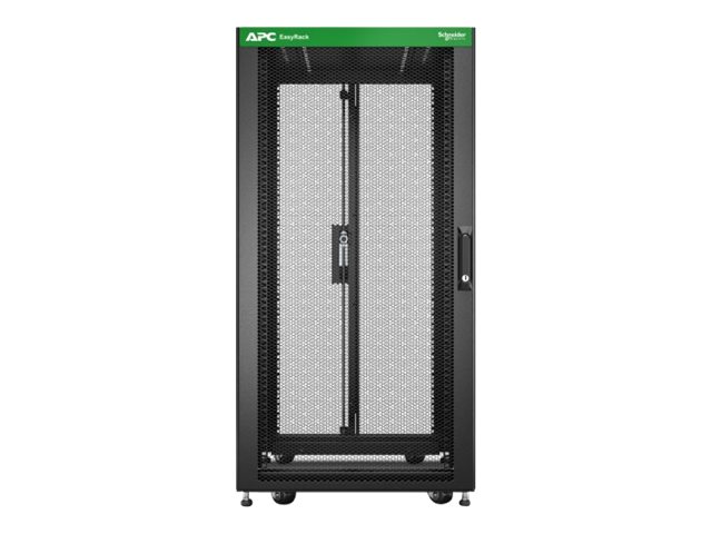APC Easy Rack 600mm/24U/1000mm with Roof Side panel castors feet and 4 Brackets No Bottom black