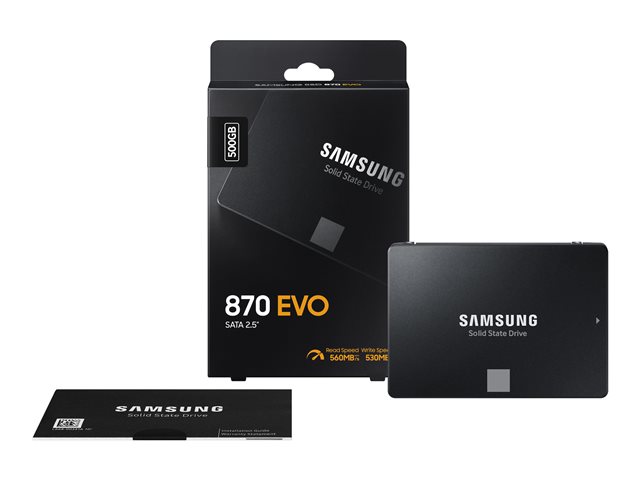 SAMSUNG 870 EVO SSD 500GB 6,35cm 2,5Zoll SATA III 560MB/s read 530MB/s write