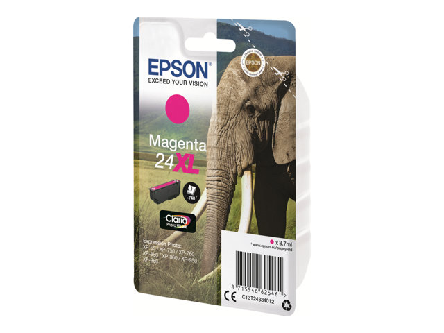 EPSON 24XL Tinte magenta hohe Kapazität 8.7ml 740 Seiten 1-pack blister ohne Alarm