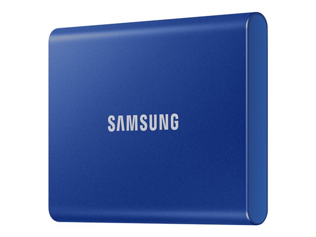 Produkt Rechts Vorne SAMSUNG Portable SSD T7 1TB extern USB 3.2 Gen 2 indigo blue