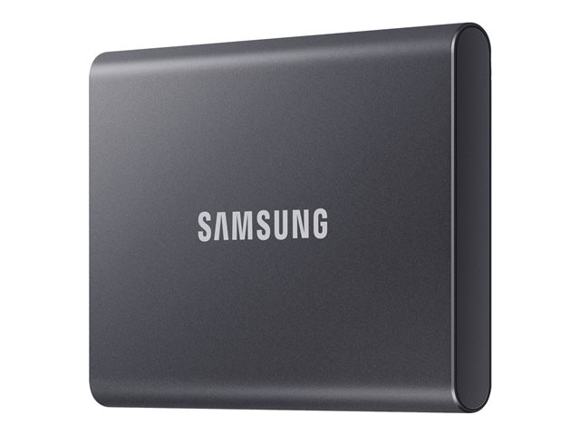 Produkt Rechts Vorne SAMSUNG Portable SSD T7 1TB extern USB 3.2 Gen 2 titan grey