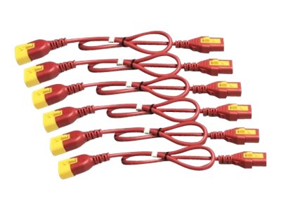 APC Power Cord Kit 6 ea Locking C13 to C14 1.8m Red