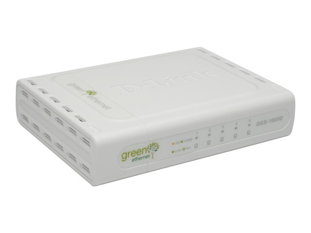 D-LINK DGS-1005D 5-Port Layer 2 unmanaged Gigabit Switch 5x 10/100/1000 Mbit/s BaseT Port Port Plug & Play lüfterlos