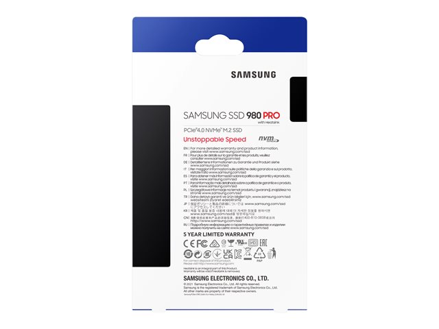 SAMSUNG 980 PRO SSD Heatsink 2TB M.2 NVMe PCIe4
