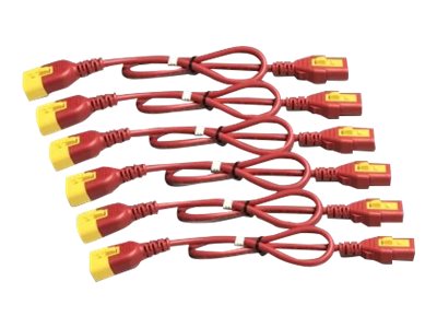 APC Power Cord Kit 6 ea Locking C13 to C14 1.2m Red