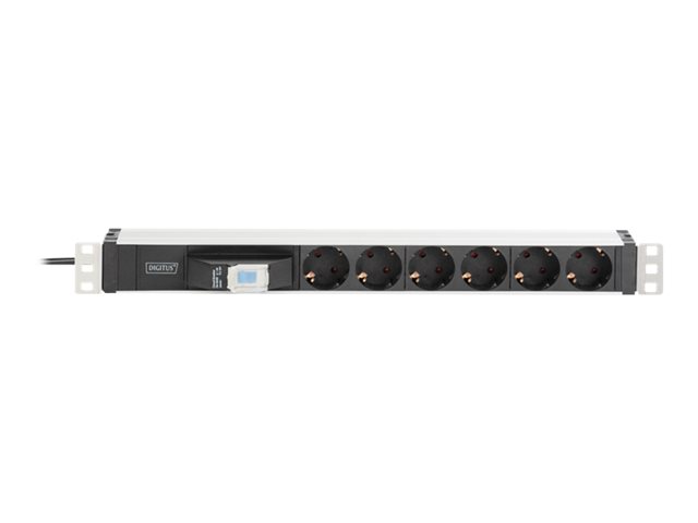 DIGITUS DN-95417 1HE Aluminium Steckdosenleiste Rack Mount 6x Schutzkontakt 16A 4000W 250VAC 50/60Hz