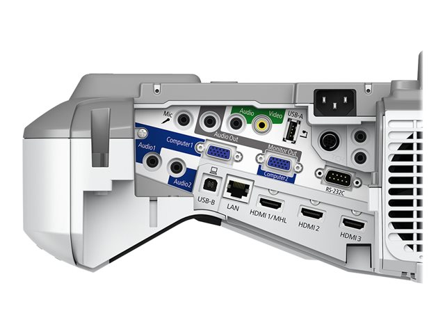 Produkt Anschlüsse / Bedienelemente EPSON EB-695Wi 3LCD WXGA interaktiver Ultrakurzdistanzprojektor 1280x800 16:10 3500 Lumen 16W Lautsprecher