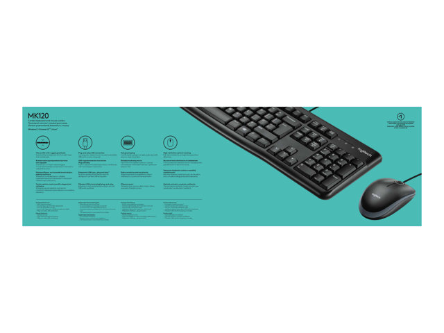 LOGITECH MK120 corded Desktop black USB (DE)