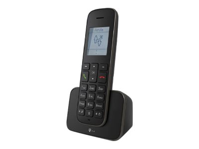 TELEKOM Sinus 207 schwarz schnurlos analog Telefonbuch für 150 Einträge Freisprechen beleuchtetes monochromes Grafik-Display