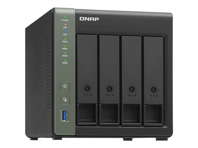 QNAP 4-Bay NAS Annapurna Labs AL214 Quad core 1.7GHz 2GB DDR3L SODIMM RAM max 8GB SATA 6Gb/s 1x 10GbE SFP+ LAN 2x GbE LAN