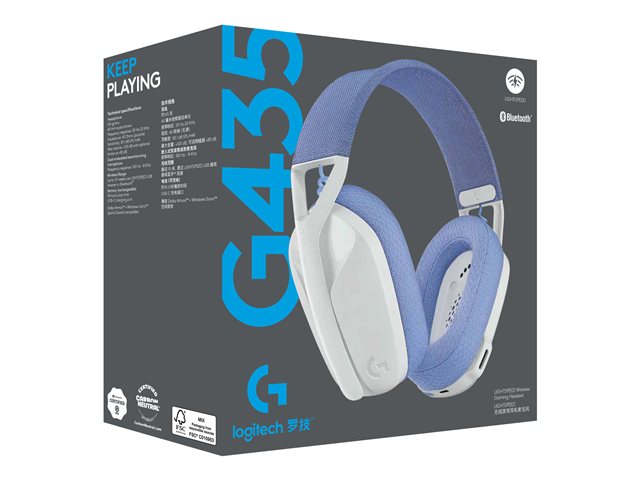 LOGITECH G435 LIGHTSPEED Wireless Gaming Headset - WHITE - EMEA
