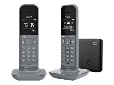 GIGASET CL390A Duo Dark Grey 2 Mobilteile Anrufbeantworter großes schwarz-weiß Display Telefonbuch für 150 Kontakte Raumüberwachung