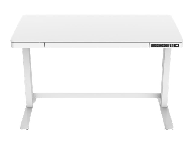 DIGITUS Electric height-adjustable Desk 120x60x12cm top 50kg load USB-charging ports white