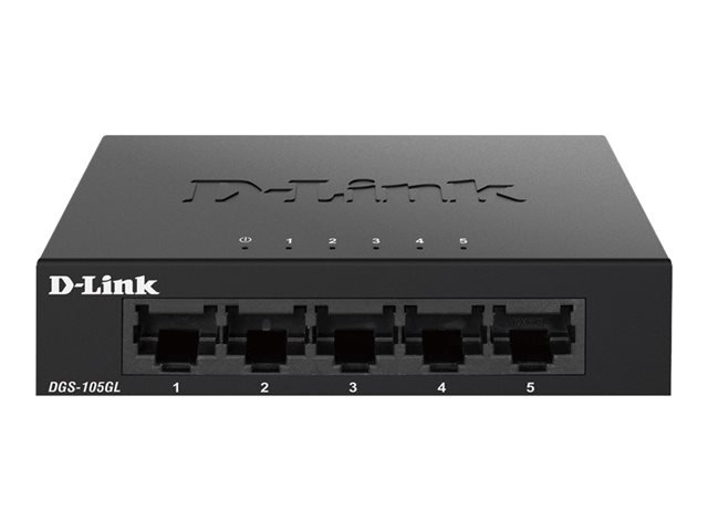 D-LINK DGS-105GL 5-Port Layer2 Gigabit Light Switch 5x LAN-Port 10/100/1000 Mbit/s Metallgehäuse