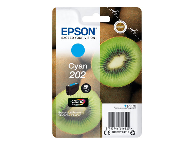 EPSON Singlepack Cyan 202 Kiwi Clara Premium Ink