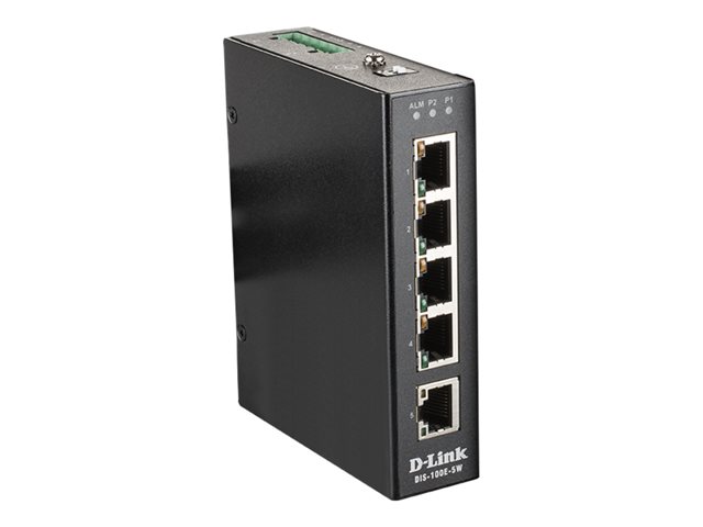 D-LINK DIS-100E-5W 5-Port Unmanaged Layer2 Fast Ethernet Industrie Switch 5x 10/100Base-T(X)-Ports fuer extreme Temperaturen