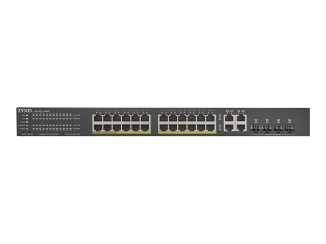 ZYXEL GS1920-24HPv2 28 Port Smart Managed PoE Switch 24x Gigabit Copper PoE and 4x Gigabit dual pers