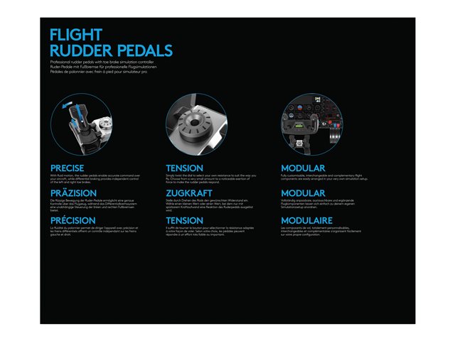 LOGITECH G Saitek PRO Flight Rudder Pedals - USB - WW