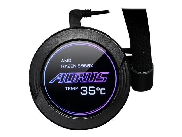 GIGABYTE AORUS WATERFORCE X 360 All-in-one Liquid Cooler with Circular LCD Display RGB Fusion 2.0 Triple 120mm ARGB