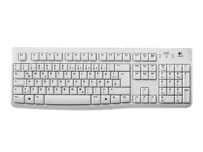 LOGITECH K120 corded Keyboard white USB for Business (DE)