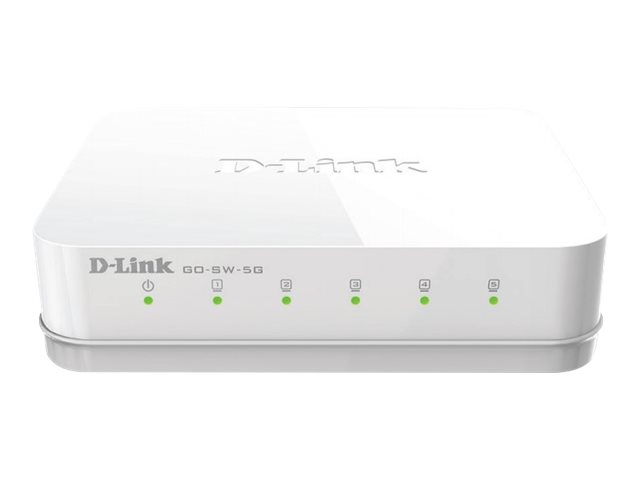 D-LINK GO-SW-5G 5?Port Gigabit Easy Desktop Switch für bis zu 5 Ethernet Geräte Plug & Play Auto-MDI/MDX