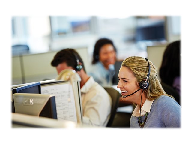 Anwendungsbeispiel Rechts Vorne JABRA BIZ 2400 II Mono 3in1 Typ 82 Noise Cancelling mit Überkopfbügel Nackenbügel Ohrhaken