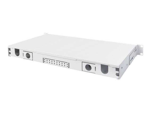 DIGITUS LWL-Spleissbox 1HE Schnellverschluss leer ohne Frontblende inkl. M20/M25 Verschr. grau