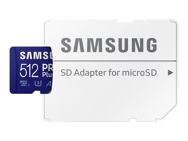 SAMSUNG PRO Plus 512GB microSDXC UHS-I U3 160MB/s Full HD & 4K UHD Speicherkarte inkl. SD-Adapter