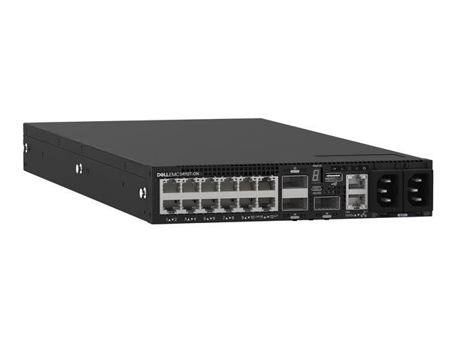 DELL EMC Switch S4112T 12 x 10GBaseT 3 x 100GbE QSFP28 IO to FAN 2 x AC PSU OS10